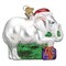 Old World Christmas 3.25 In White Elephant Tree Ornament , Santa Hat Gifts